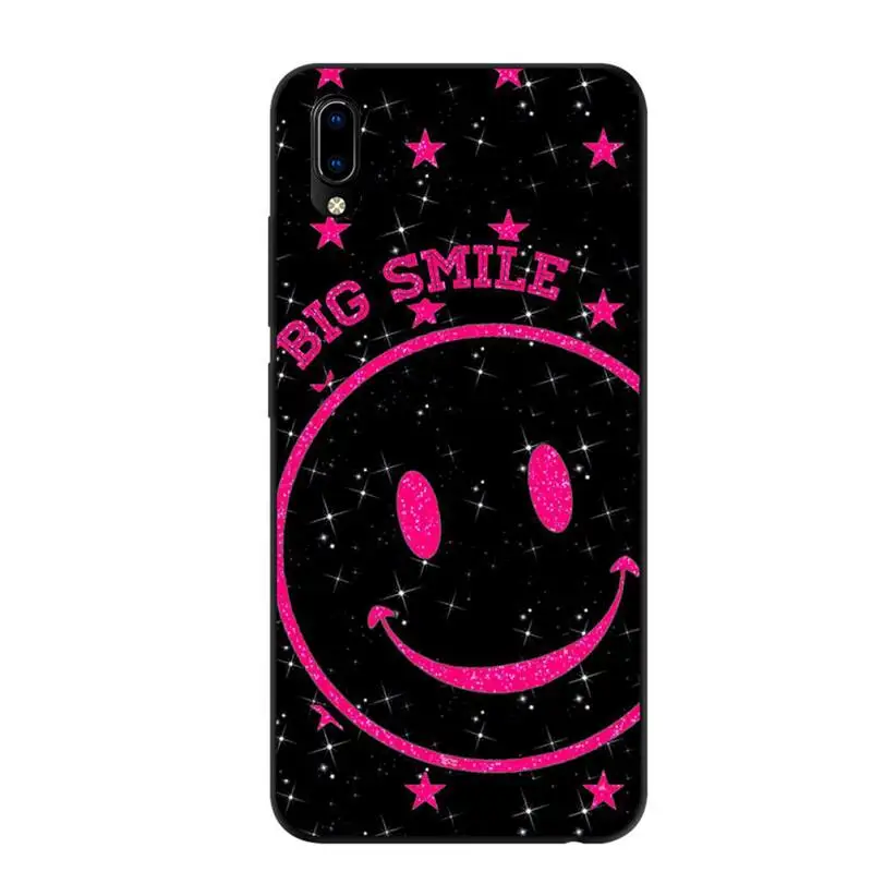 

INS Cute Cartoon Smiley Lovely Phone Case For Samsung A20s A30S A31 A40 A50S A51 A70 A71 A80 Black Soft nax fundas cover