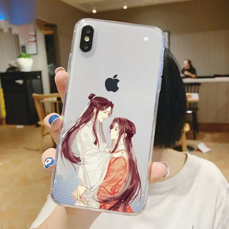 

Chinese style anime Tian Guan Ci Fu Phone Case Transparent for iPhone 6 7 8 11 12 s mini pro X XS XR MAX Plus