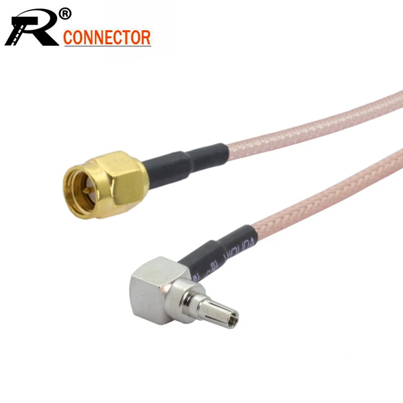 10 шт./лот SMA штекер к CRC9 Штекерный разъем под прямым углом RF коаксиальный кабель