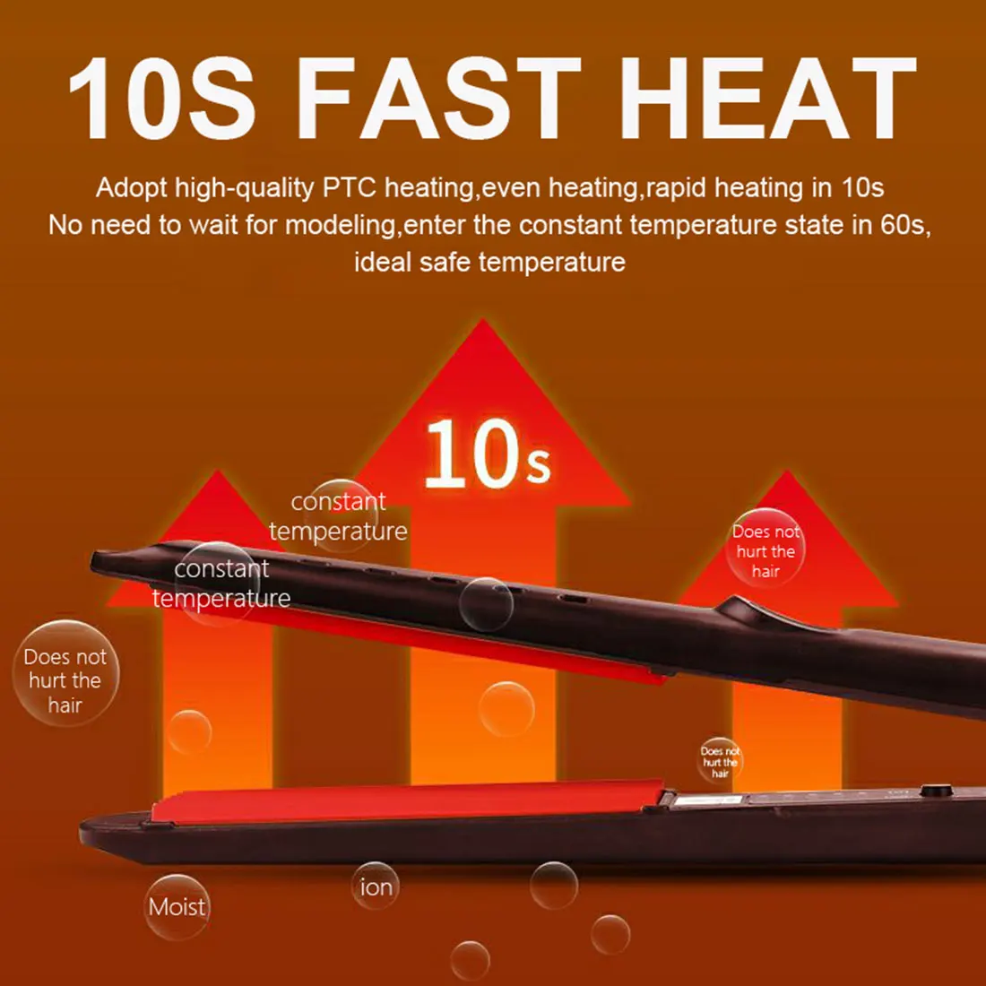 

KEMEI Flat Iron Hair Straightener Professional Hair Straightener Fast Heating Flat Hair straightening tools for women