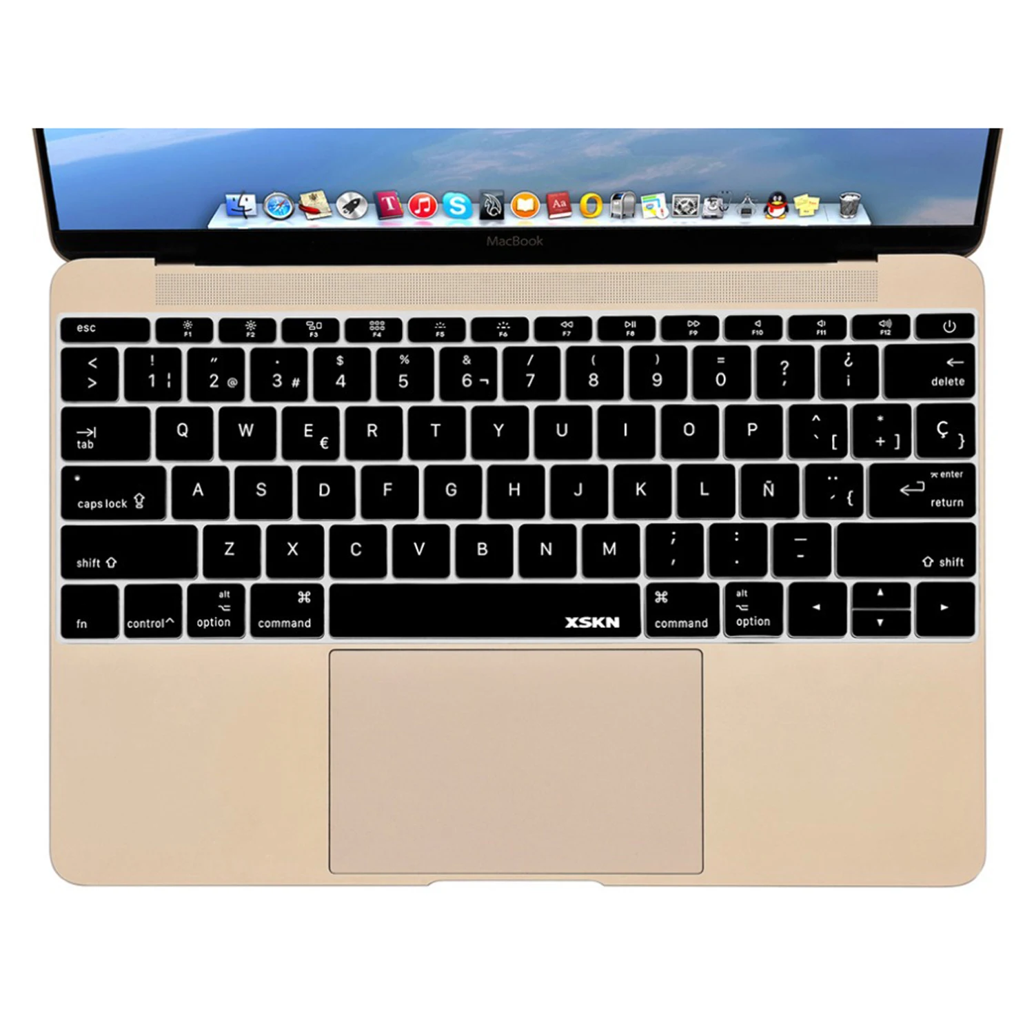 Силиконовый чехол XSKN с испанскими буквами для клавиатуры MacBook 12 дюймов A1534 Pro 13 3