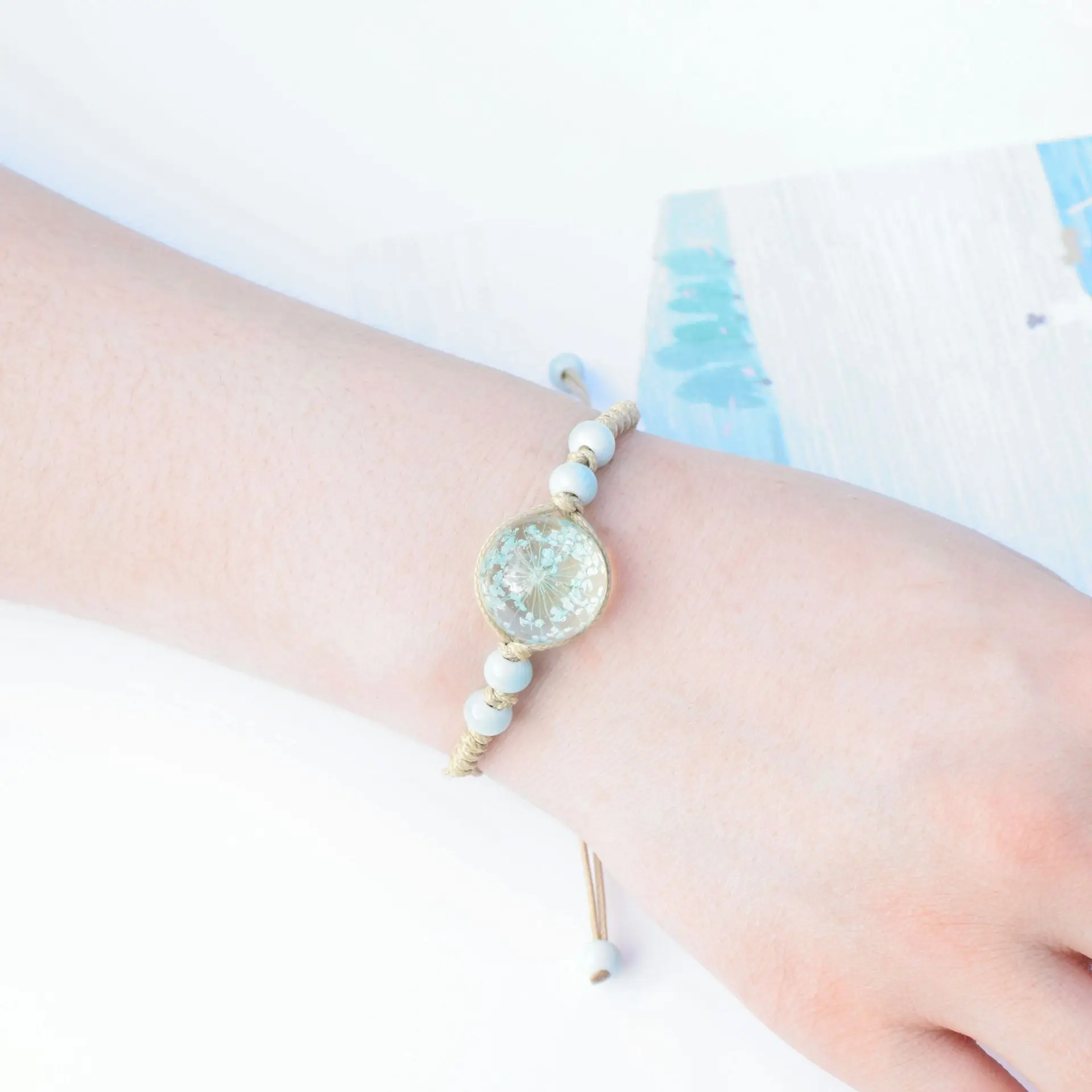 

Dried Flower Fresh Flower Bracelets Accessories European Popular Couples Girlfriend Rope Bracelet Hand Jewelry Gifts For Women