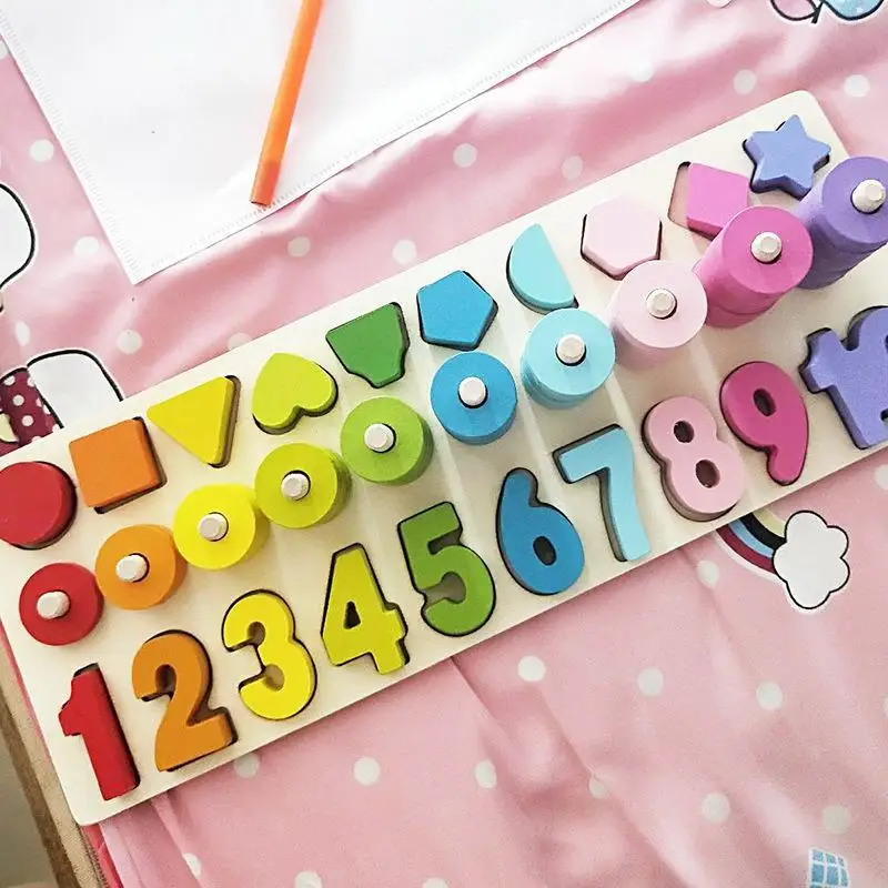 Обучающие деревянные игрушки Монтессори для детей доска математическое число