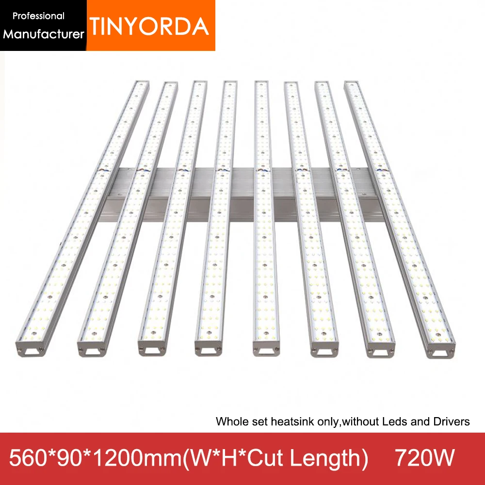 Tinyorda TGL3526B 8 в 1 (длина 2 м) 720 Вт Led светать корпус для выращивания помещении профиль