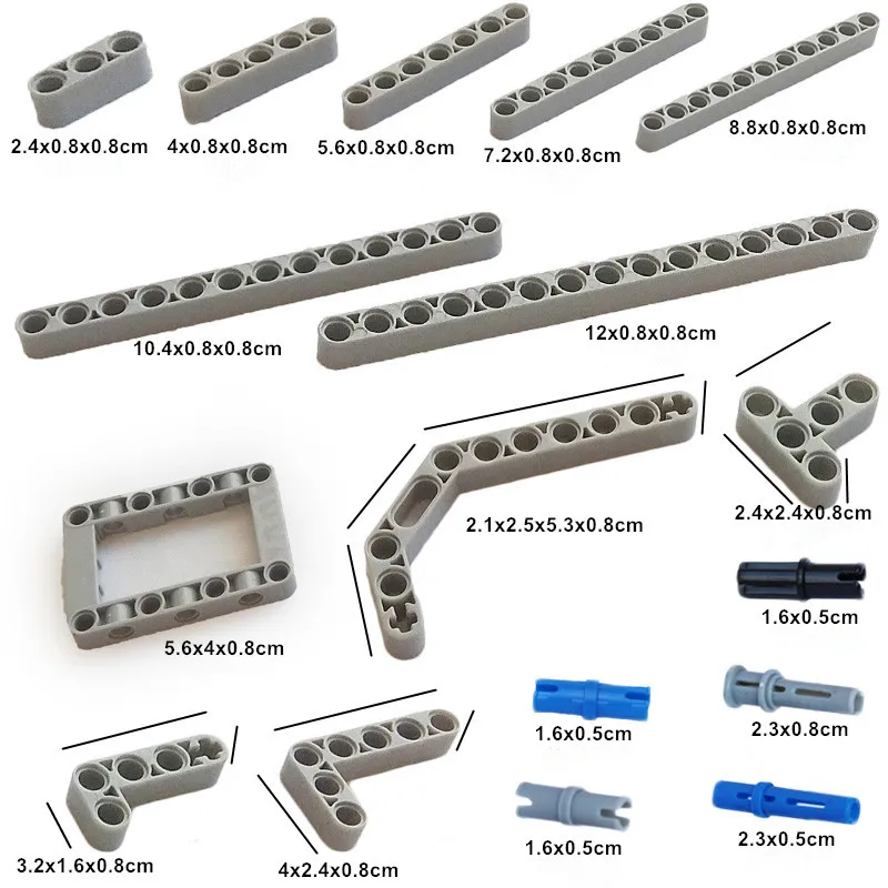 

540PCS Bulk Building Blocks Bricks MOC Toys Technical Liftarm Beam Axle Pin Connector Replace Parts Compatible With Most Brand