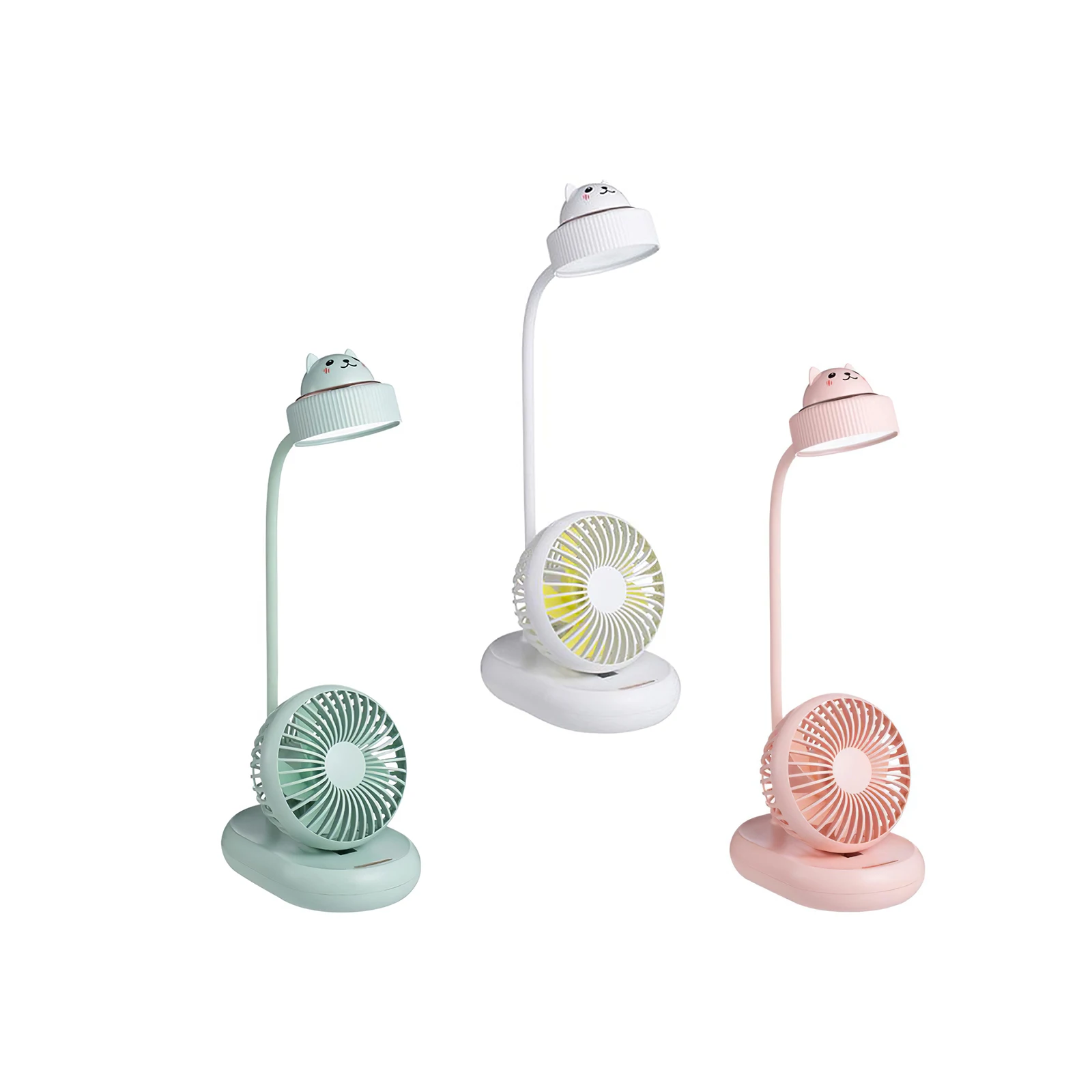 Desk Lamp Fan Combination Has 3 Different Wind Speed and Brightness A Small Flexible Goose Neck Type LED Table Lamp& | Компьютеры и
