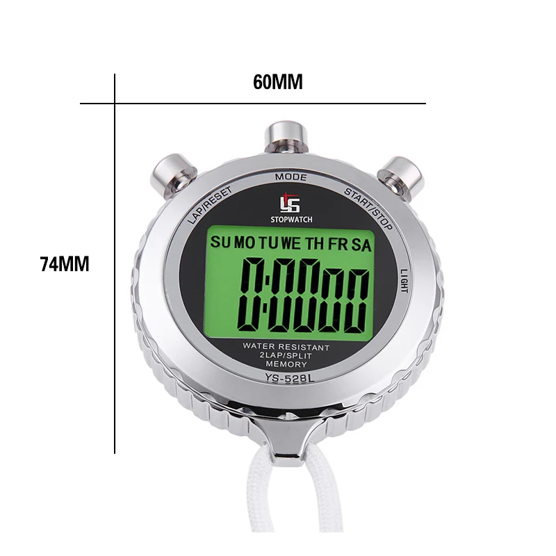 

Single Stopwatch Timer Running Track Training Fitness Exercise With Luminous Countdown 40 Hours Competition