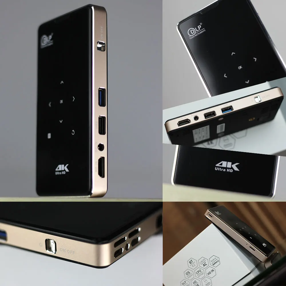 Реальный ТВ P09 Мини Портативный DLP Android проектор Поддержка 4K декодирование WiFi