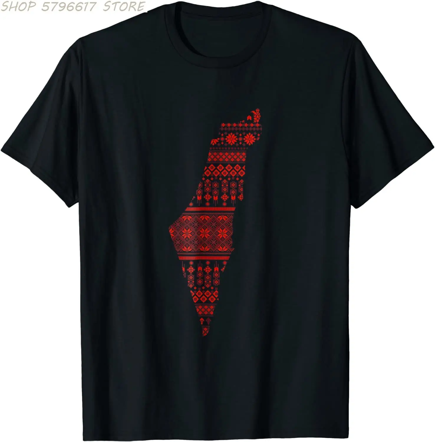 

Palestine T-shirt Palestinian Cross Stitch Map T-shirt shirts men clothing