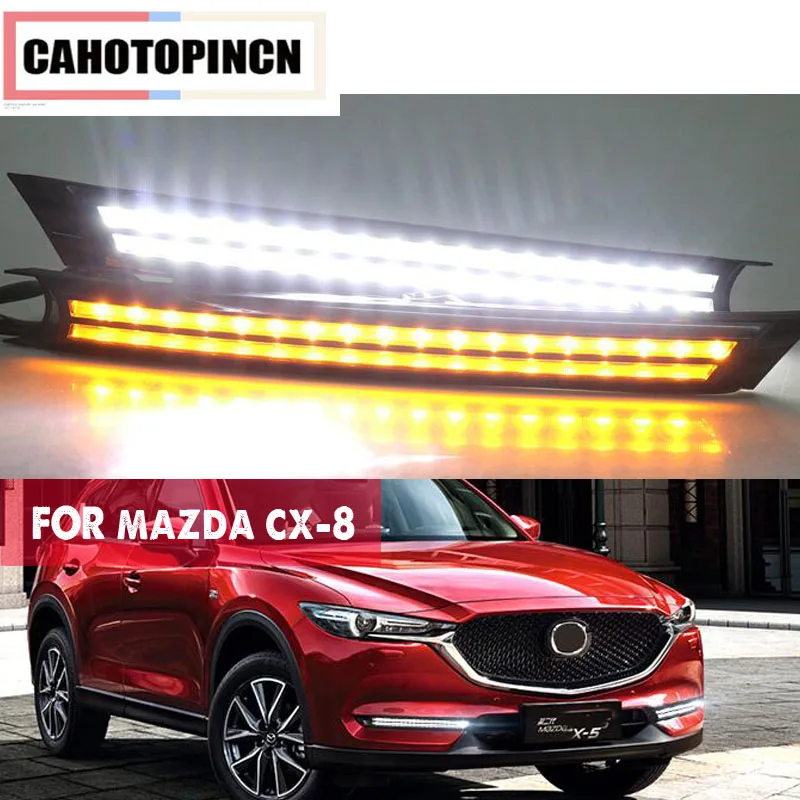 Для Mazda CX 8 CX8 2018 2019 течет поворотов реле Водонепроницаемый дневные ходовые огни 12В