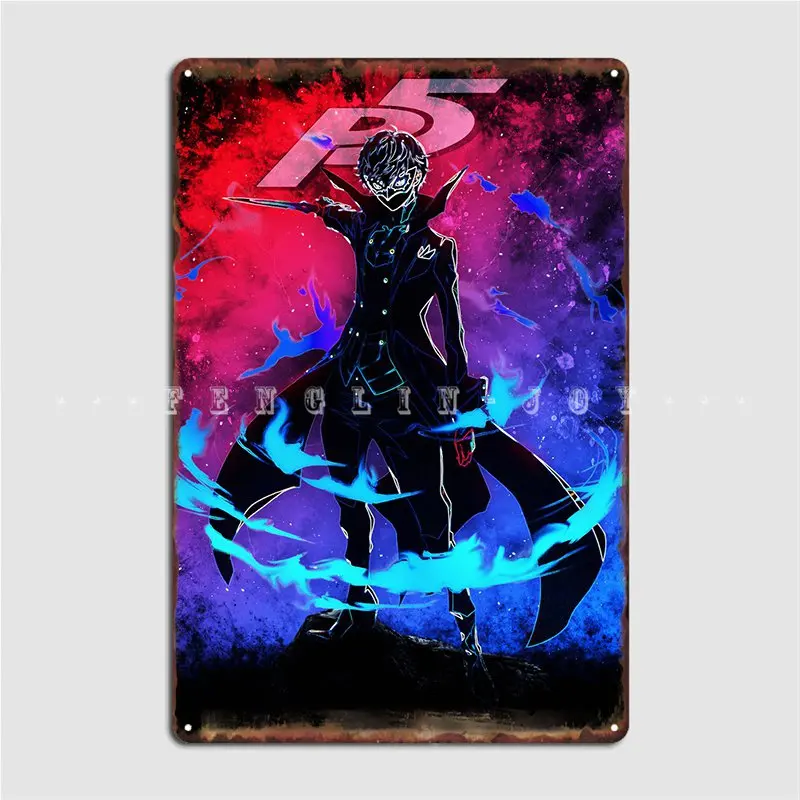 

Металлический знак Persona 5, настенная пещера, паб, гараж, классический Декор, оловянные плакаты с вывесками