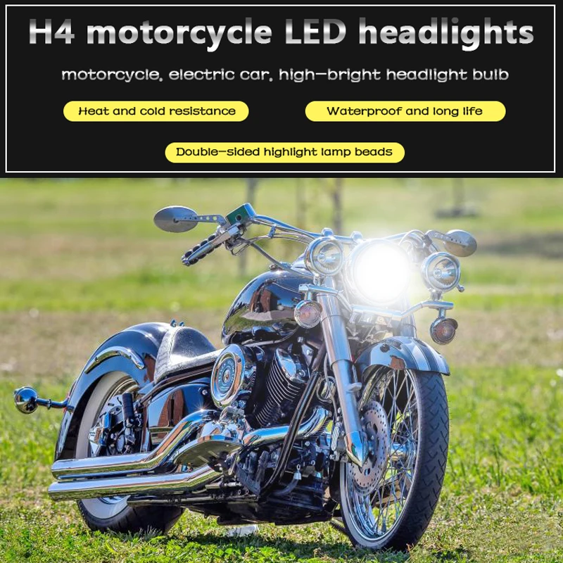 

NEW Motorcycle Headlight Led H4 H6 Bulbs Beam Moto Led Motorbike Waterproof Headlight Lamp 6000k White 12V 50000 Hours Headlamp