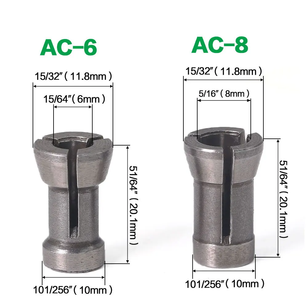 

High Precision Trimming Engraving Machine Adapter Collet Chucks Router Bit Shank Adapter Rrouter Tool Holder Woodworking