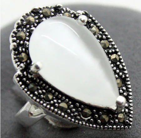 Хорошая старинные 13*25 мм NANTURAL падение кольцо с белым опалом размеры для детей в возрасте от 7/8/9/10