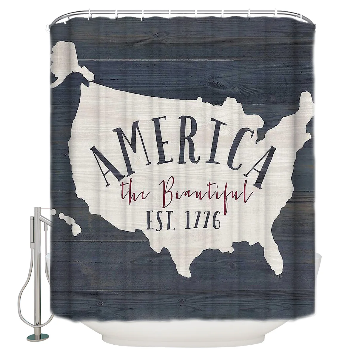 Карта США с текстурой дерева фон полиэстер ткань занавеска для душа|Шторы душа| |