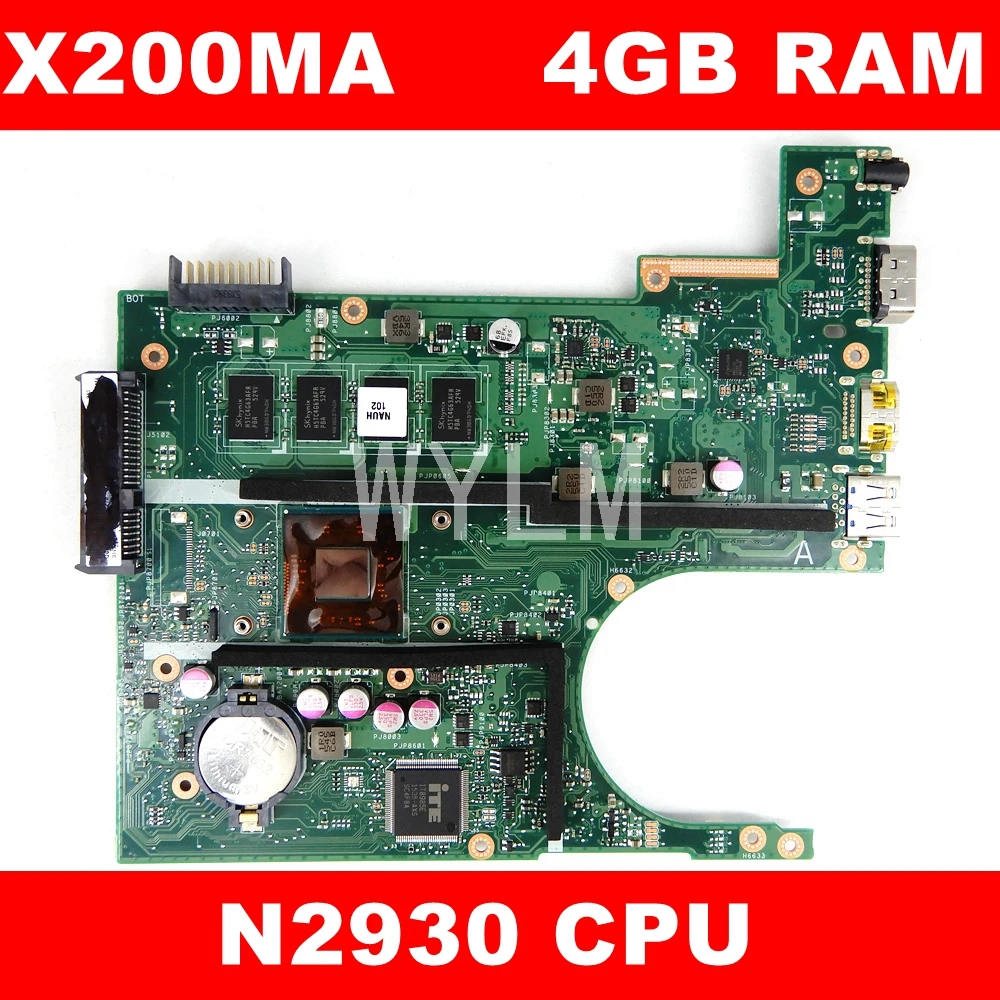 Материнская плата для ноутбука X200MA N2920/N2930/N2940 CPU 4 Гб RAM ASUS F200MA F200M X200M 100%