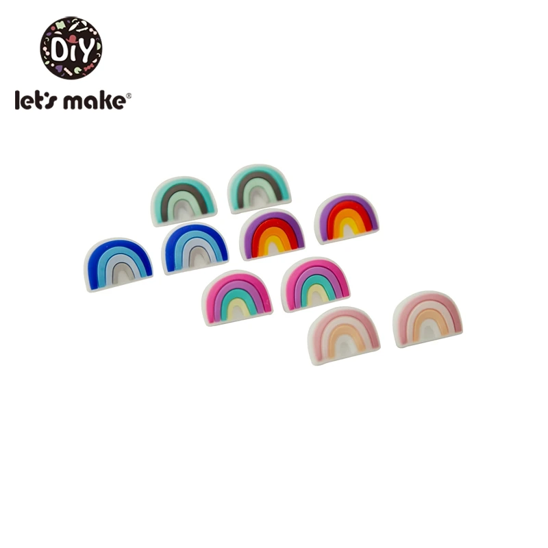 Let's Make-Cuentas de silicona para beb&eacute;, juguetes de mordedor, accesorio de grado alimenticio, collar de silicona para beb&eacute;, joyer&iacute;a DIY, 5 uds.-1