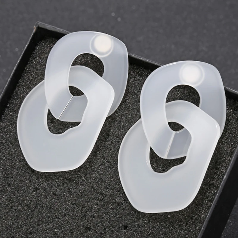 Серьги женские двойные круглые из акрила нержавеющей стали|Серьги-подвески| |