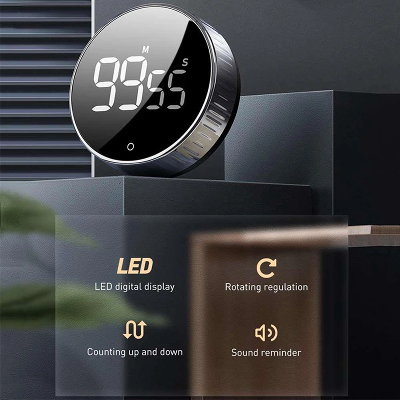 СВЕТОДИОДНЫЙ цифровой магнитный Таймер для приготовления пищи душ учебный