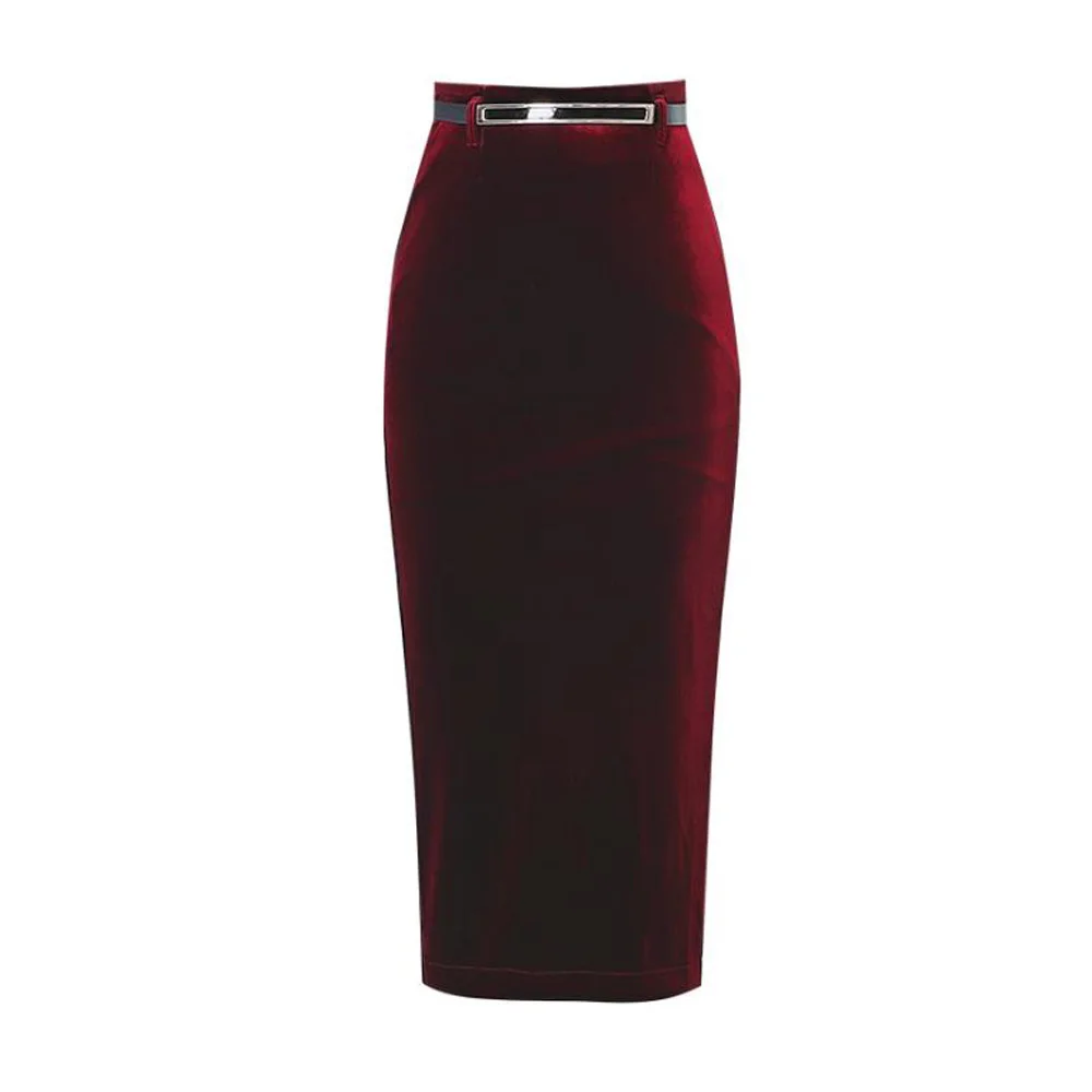 Женские юбки бархатное платье бодикон размера плюс спецодежды длинная юбка с