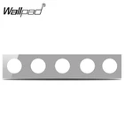 L6 серое стекло 5 способов Quintuple рамка пластина для настенного выключателя света розетка вставки DIY настройки