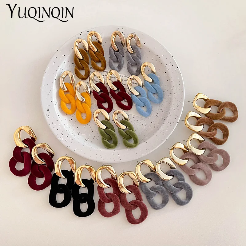 

Acrylic Chain Long Earrings for Women Girls Big Vintage Wedding Dangle Earings Korean Cute Elegant Fashion Jewelry Trend Gifts