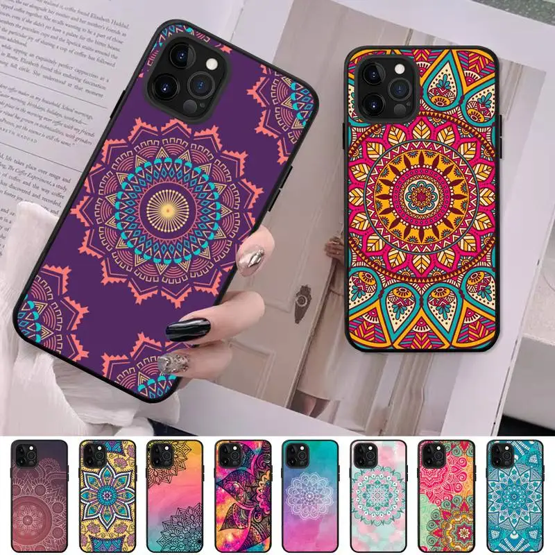 

Vintage Indian Floral Henna Mandala Yoga Ethnic Phone Case For iPhone 13 11 8 7 6 6S Plus X XS MAX 5 5S SE 2020 XR 11 pro