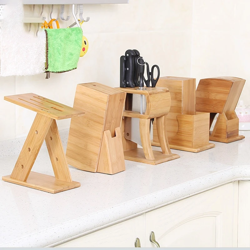 Кухонный бамбуковый держатель для ножей деревянная подставка кухонная