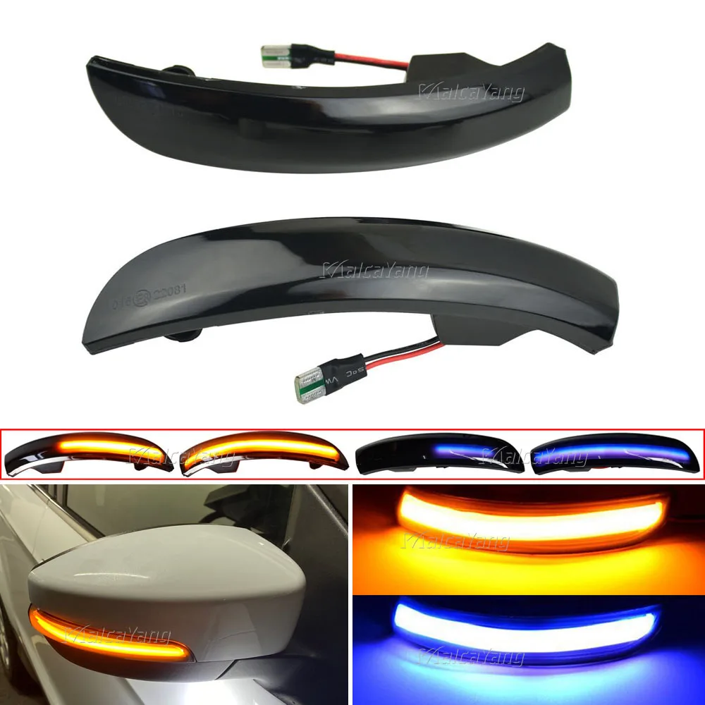 

Flowing Water Blinker LED Dynamic Bicolor Turn Signal Light For Ford Kuga Escape EcoSport 2013-18 Side Mirror Flashing Indicator