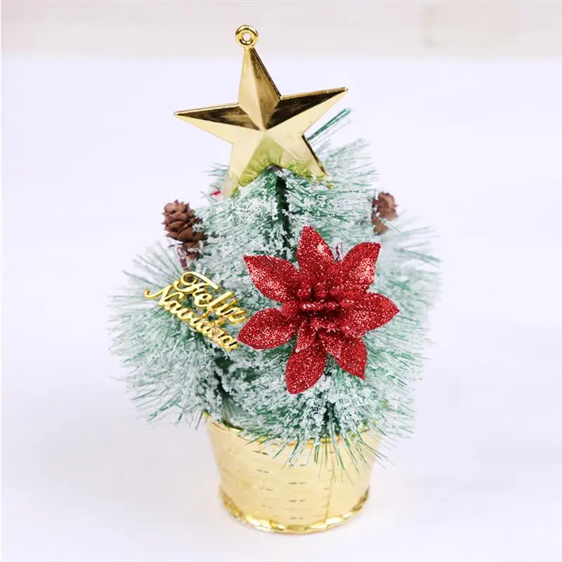 Зеленая Мини Рождественская елка бонсай украшение креативная Цветочная модель