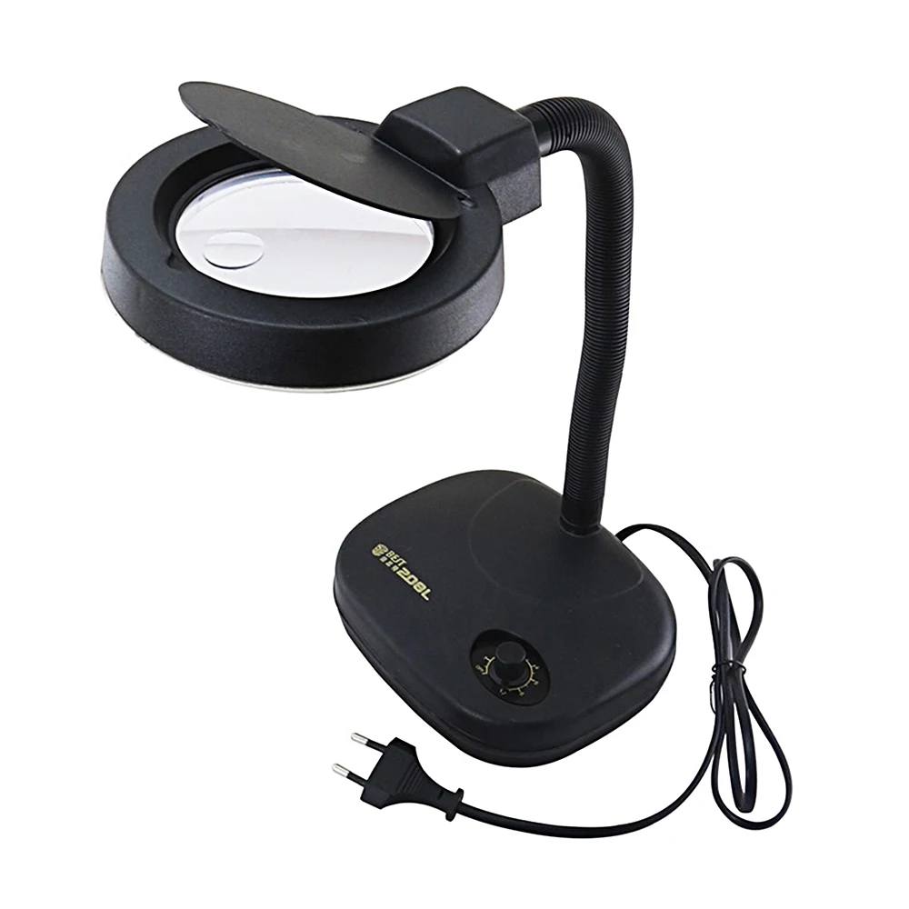 Lamp Magnifier 36 LED Desk Lamp 360 Degrees Bst-208l Mobile Phone Maintenance Adjustable Brightness Can Rotate 5-10X Magnifying