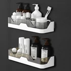 Настенная полка для ванной комнаты, косметические лосьоны, органайзер для кухни, аксессуары для ванной комнаты, пластиковый контейнер для хранения