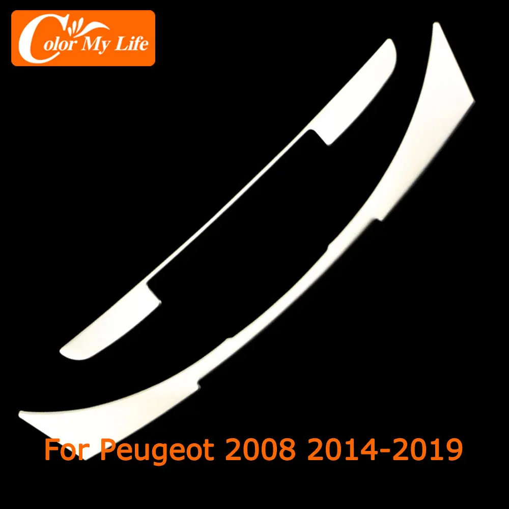 

Color My Life 2Pcs/Set Stainless Steel Sticker for Peugeot 2008 2014 - 2018 Car AC Conditioning Button Panel Cover Trim