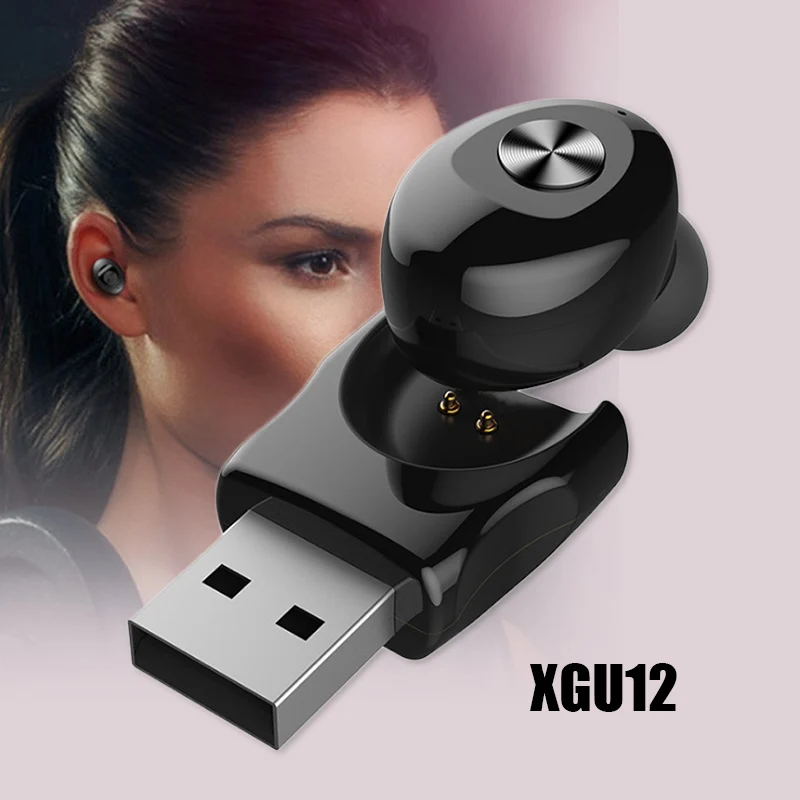 black XGU12 TWS беспроводные bluetooth-наушники, стерео HIFI звуковая гарнитура, звуковая спортивная Гарнитура, громкой связи, наушники с зарядным чехлом - Цвет: black XGU12