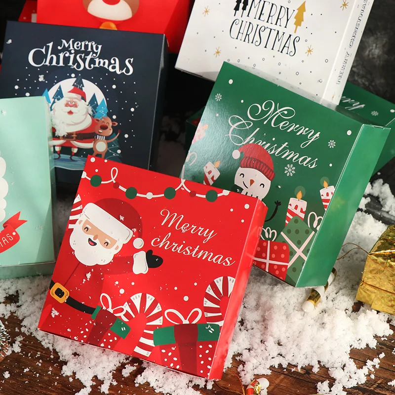 10 шт. рождественские конфеты печенья бумажные коробки кекс шоколад печенье нуга