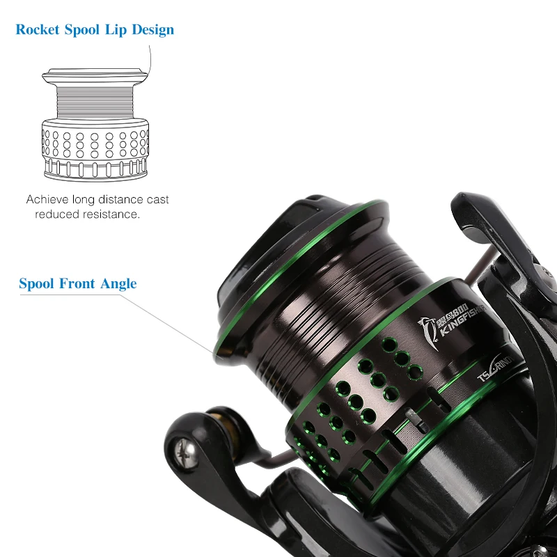 

162g Ultralight Spinning Fishing Reel Kingfisher 800 1000 1500S 1500 Profession Bait Finesse System Trout