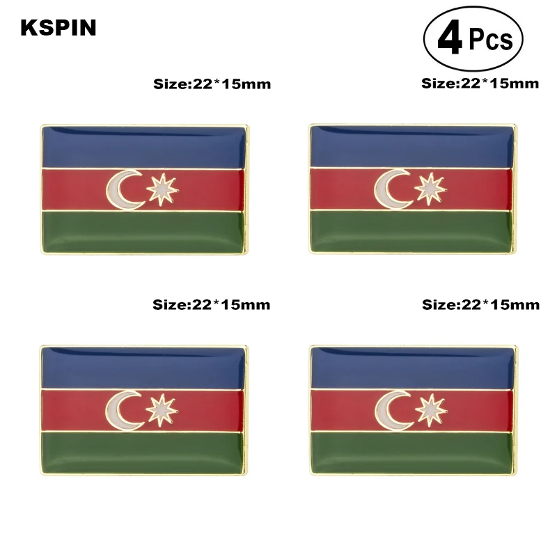 Азербайджанский флаг булавка значок брошь значки 4 шт. | Дом и сад
