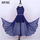 Кружевное платье с цветочным рисунком для девочек, детское платье принцессы для вечеринки и свадьбы, длинное платье макси без рукавов