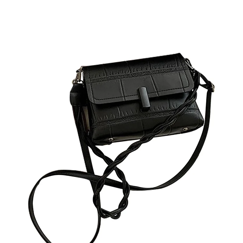 

The New Hong Kong Style Retro Stone Pattern Portable Lady's Small Square Bag, Trendy Face and Lightweight Shoulder Bag