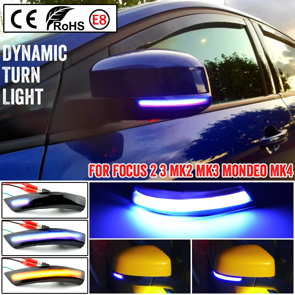 Превосходный синий светодиодный динамический поворотник с боковыми крыльями