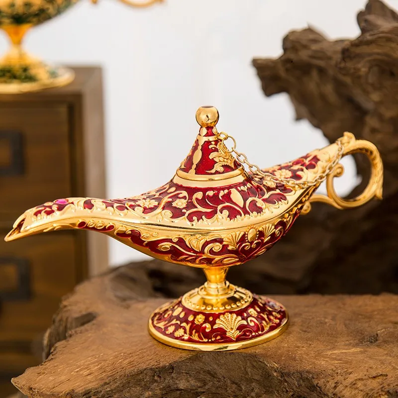 Европейский стиль большой размер цветная металлическая волшебная лампа Genie