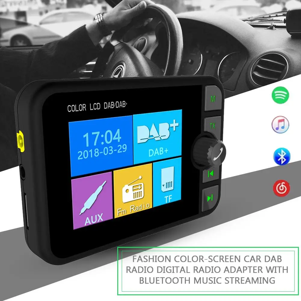 Мини DAB Автомобильный цифровой радиоприемник Bluetooth MP3 музыкальный плеер fm-передатчик адаптер Красочный ЖК-экран для автомобильных аксессуаров