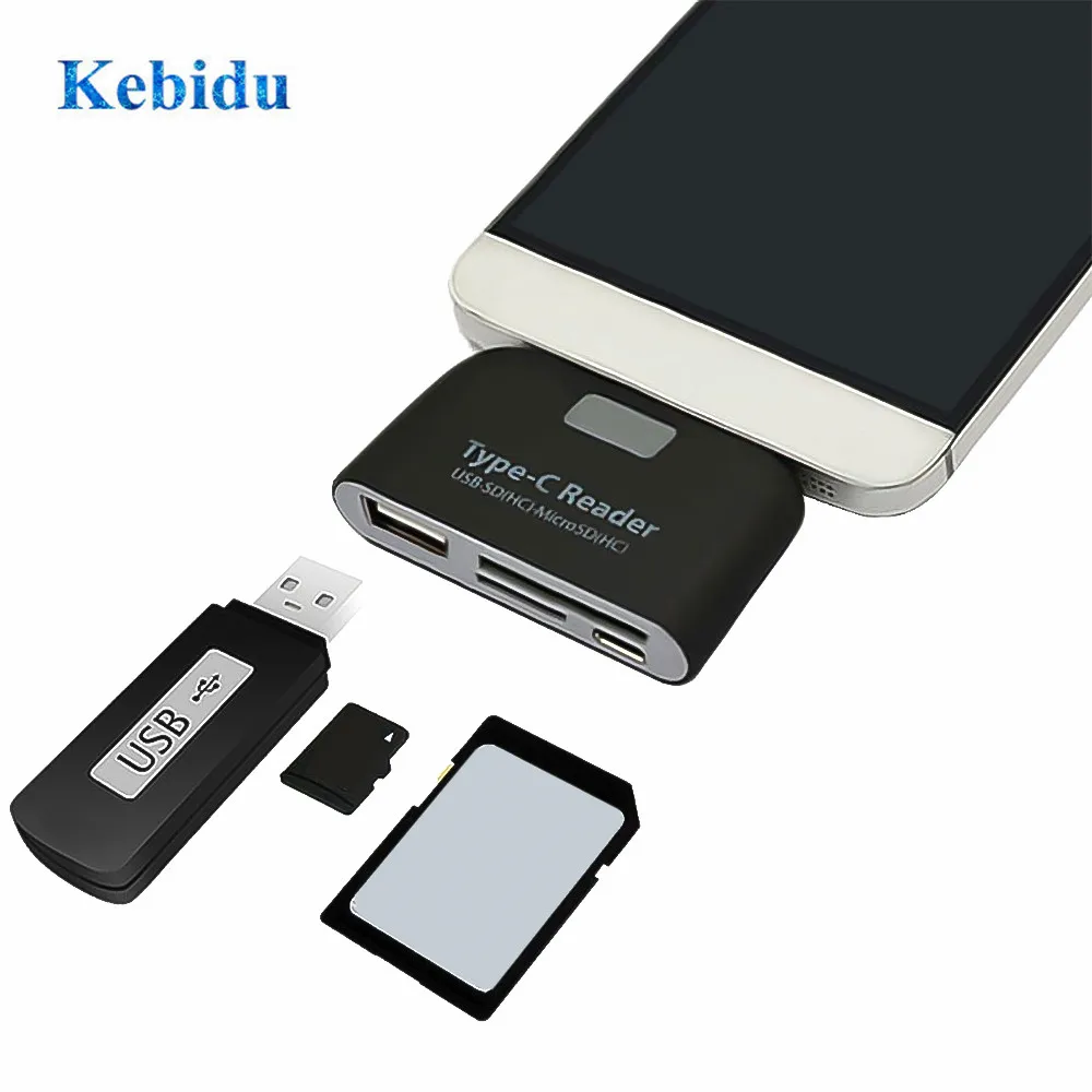 Micro USB устройство для чтения карт памяти KEBIDU 3 1 Type C|Картридеры| |
