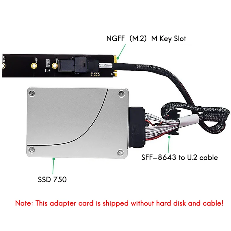 Адаптер для карты памяти M.2 адаптер Minisas HD SFF-8643 36Pin поддерживает протокол NVME |