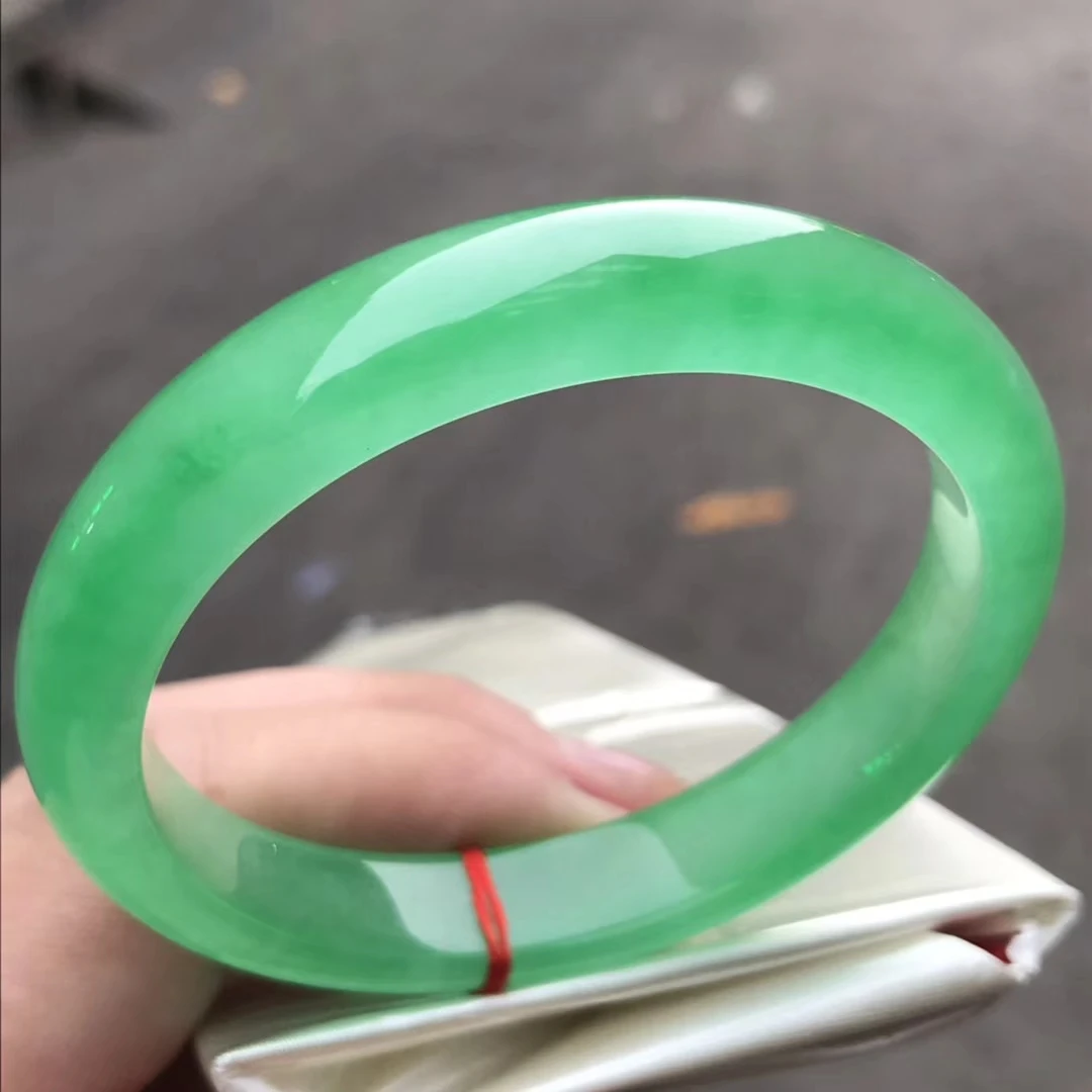 Только один! 59 5 мм Сертифицированный (класс А) 100% натуральный зеленый нефритовый