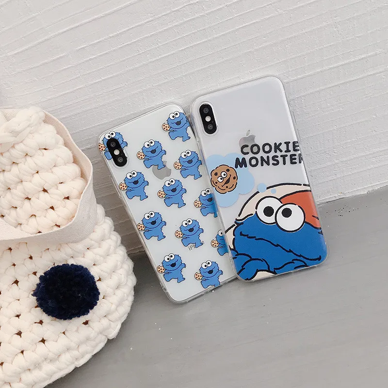 Милый мультяшный чехол Elmo с изображением печенья Улица Сезам для iPhone 11 Pro Max 7 Puls 6 6S