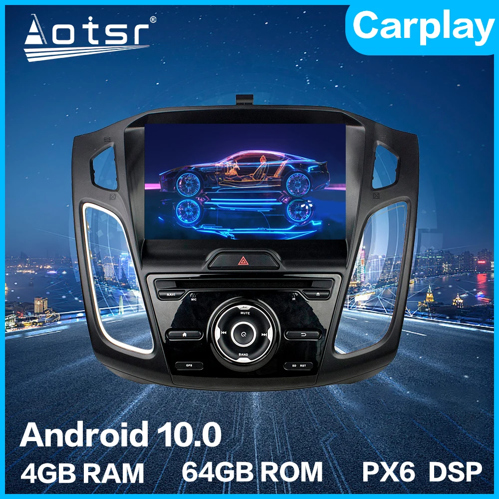Android 10 4G + 64GB Автомобильный мультимедийный плеер для Ford Focus 2012 2019 радио GPS навигация