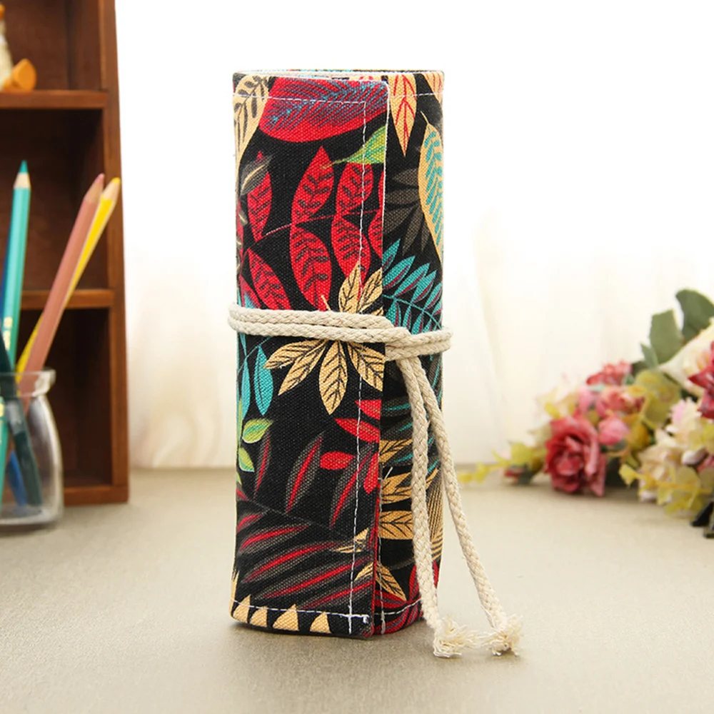 

72 Slots Pencil Case Roll Organizers Washable Pencil Bag Pencils Storage Wrap Pouch Holder Ethnic Style for Graders Girls Pai