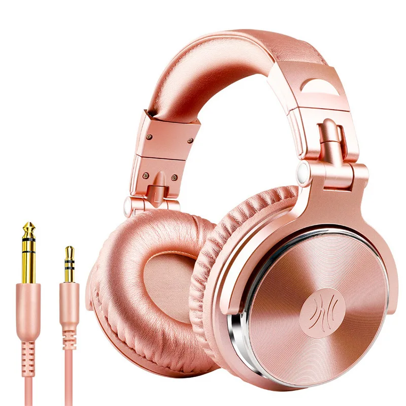 Standard-Rose-Gold Проводной Профессиональные студийные наушники с микрофоном Стерео Профессиональная Студия DJ наушники для телефона ПК Компьютер DJ гарнитуры - Цвет: Standard-Rose-Gold