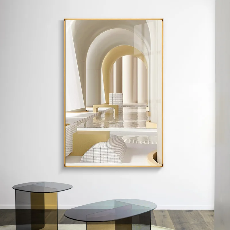 

Corridor Aisle Porch Decorative Painting Architectural Photography Living Room Hanging Mural Room Crystal Porcelain Wall Arts